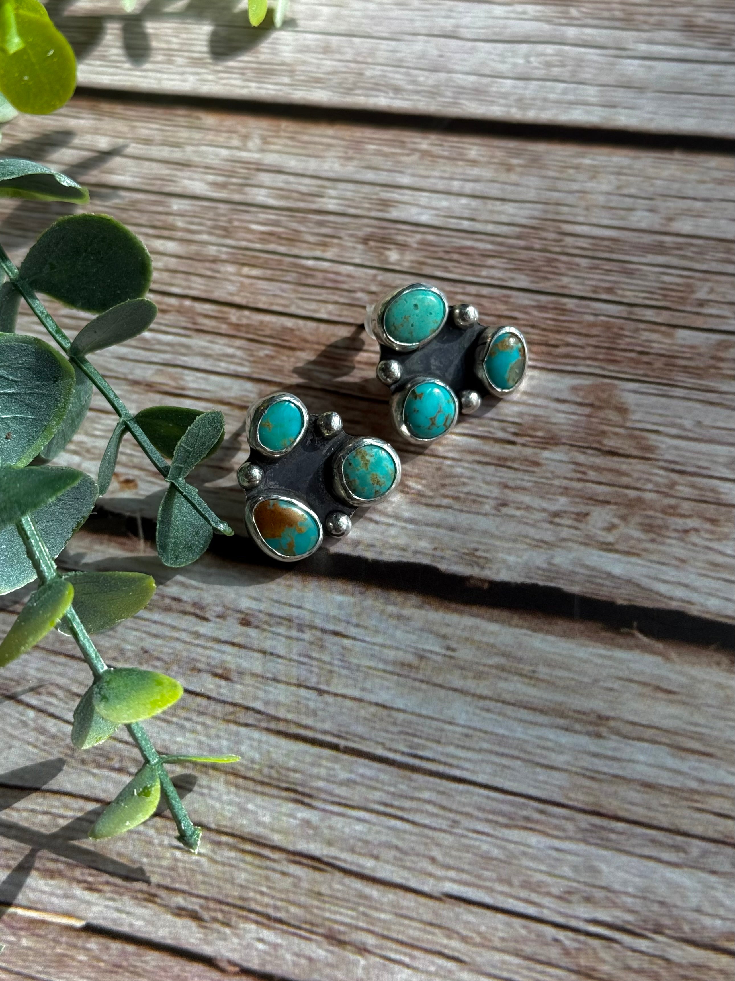 3-Stone Cluster Earrings