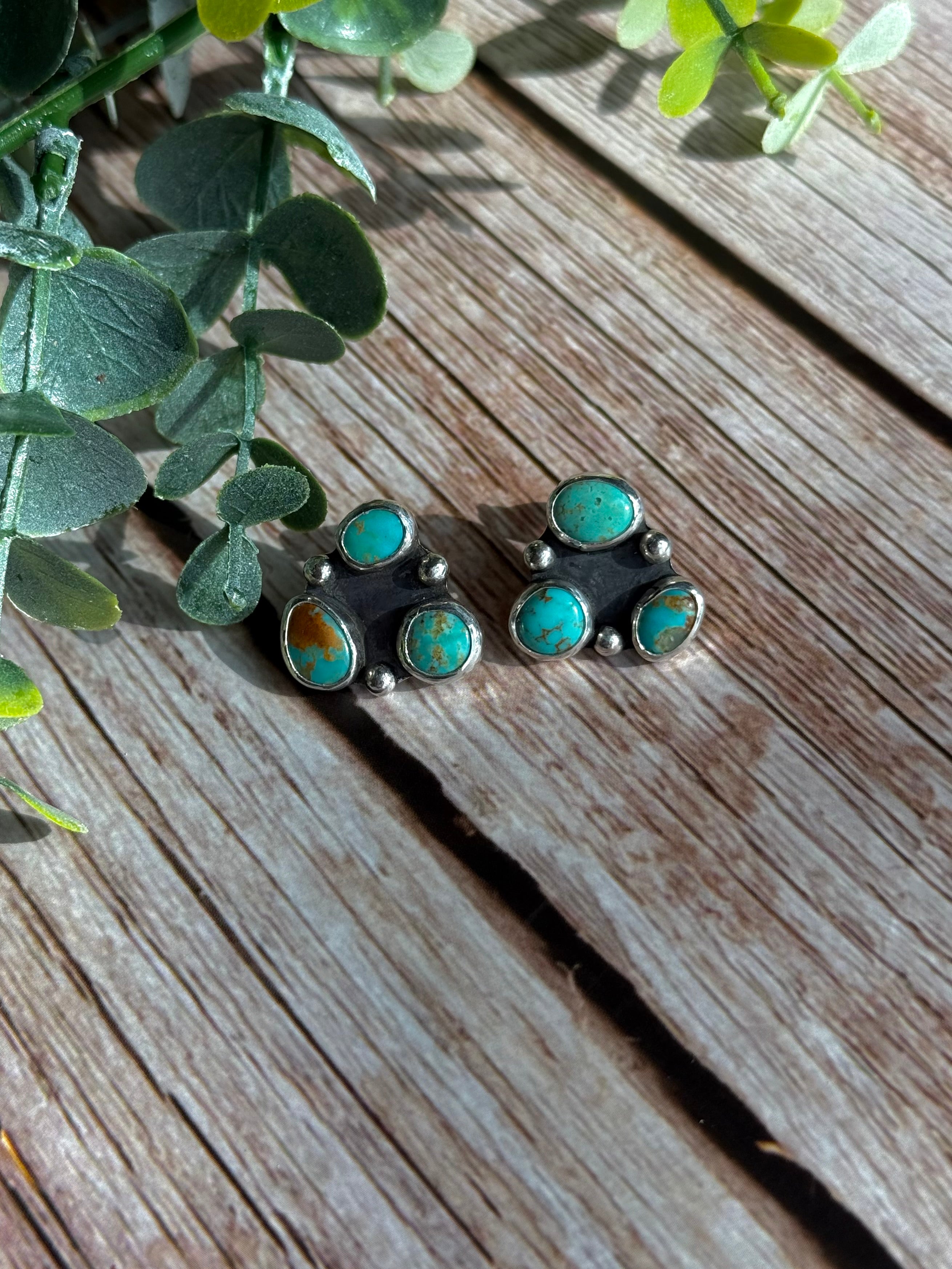 3-Stone Cluster Earrings